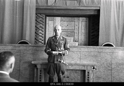 General Commissioner Karl-Siegmund Litzmann's opening speech in the Chamber of the Riigikogu at the founding meeting of the Court of Justice.  similar photo
