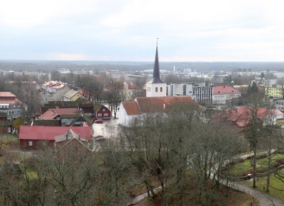 View from Paide Valli Tower to the city rephoto