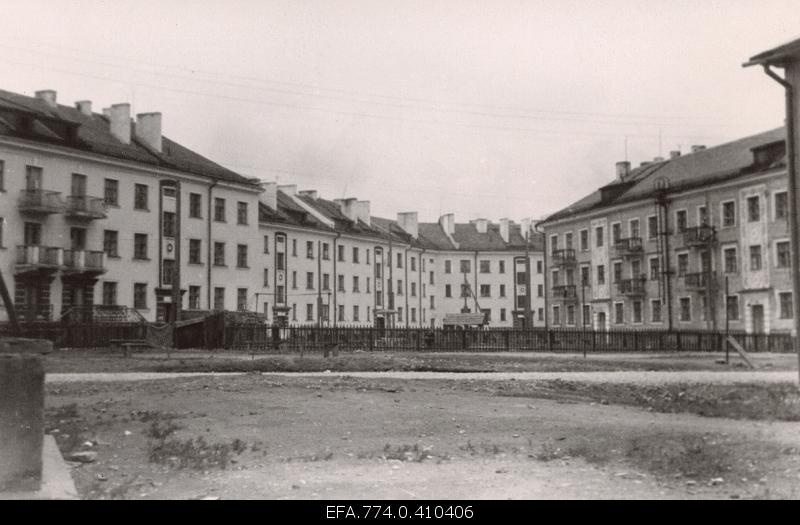 View of new three-storey apartments.