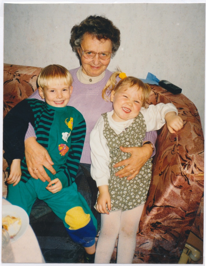 With Grandma in 2000.