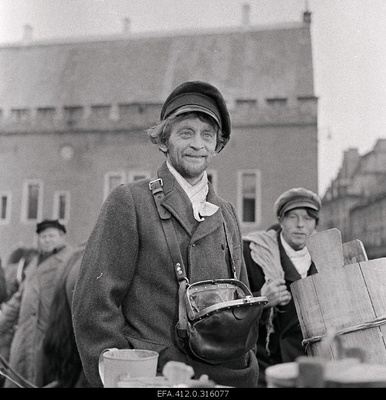 Filming "Mäeküla milkman" at Raekoja Square. Jüri Järvet - Mountain Village milkman Tõnu Prillupina  similar photo