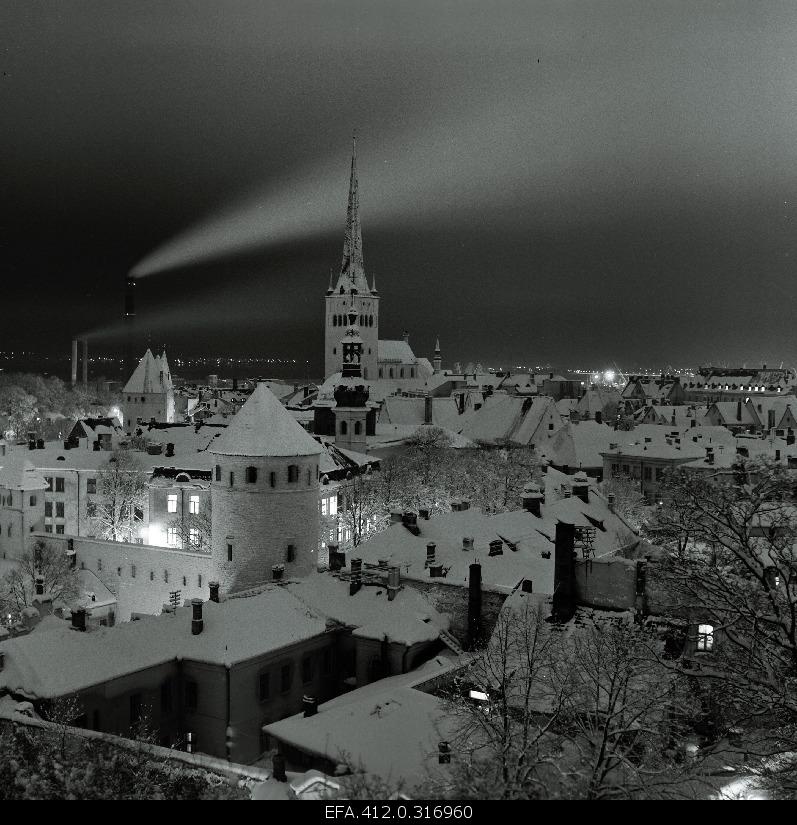 Night view from Toompea to the Old Town.