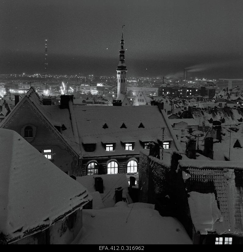 Night view from Toompea to the Old Town.
