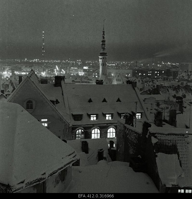 Night view from Toompea to the Old Town.