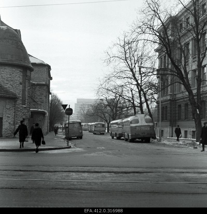 Bus stop at the Drama Theatre.