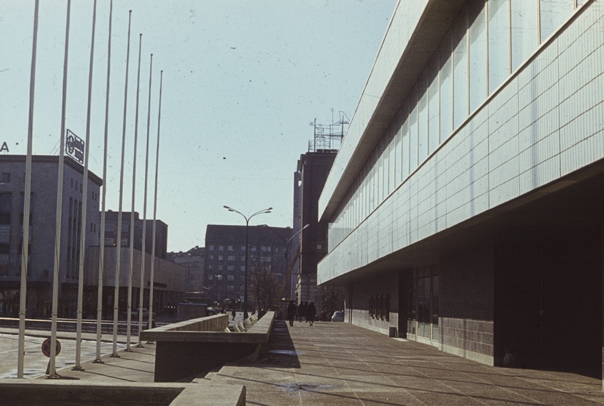 Viru hotel in Tallinn, view along the direction of Kaubamaja. Architects Henno Sepmann, Mart Port