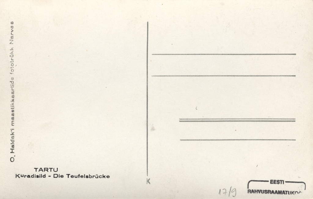 Tartu : Devil Sild = the Devil Bridge