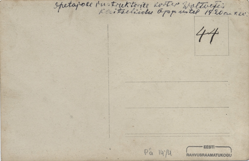 Teachers' Instructors apartment in Woltwet at the Defence League exercises in 1920