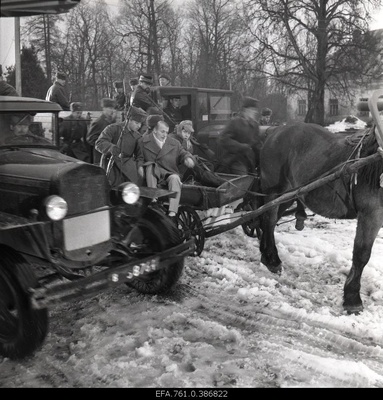 Filming the "Earl" film. Trucks and vans with deporters go on the road.  similar photo
