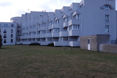 Hotel Strand, former APN Pansionate in Pärnu (built under construction), view on the back of the building (from the sea). Architect Meeli Truu rephoto