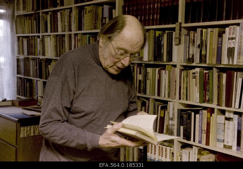 Writer Jaan Kross at his home.