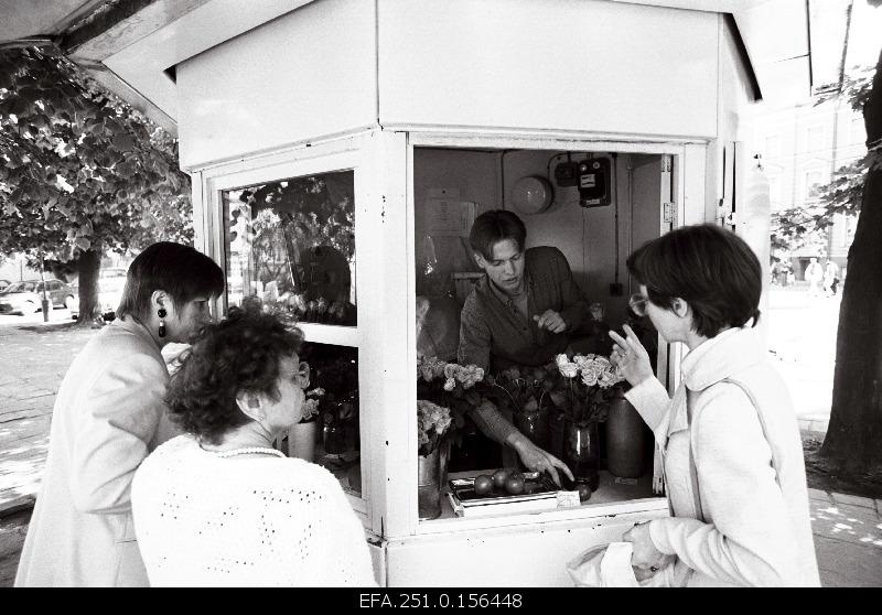 Flower sales kiosk.