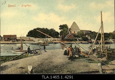 Roof on the river Pirita, the ruins of the Pirita monastery in 1909.  duplicate photo