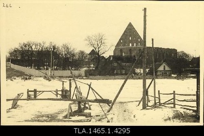 The ruins of the Pirita monastery in winter.  duplicate photo