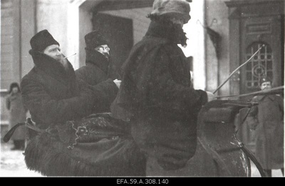 Members of the Soviet-Russian Peace Embassy [I. Gukovsky) and a. Joffe.  duplicate photo