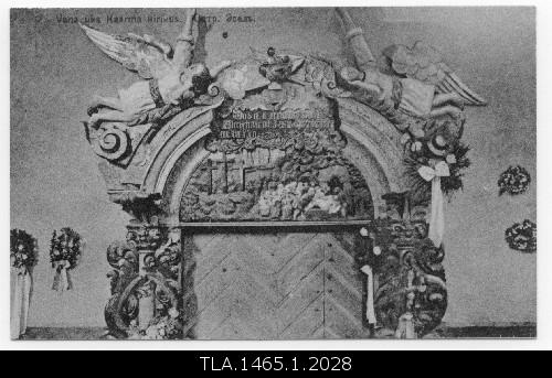 Old door in the church of Kaarma.