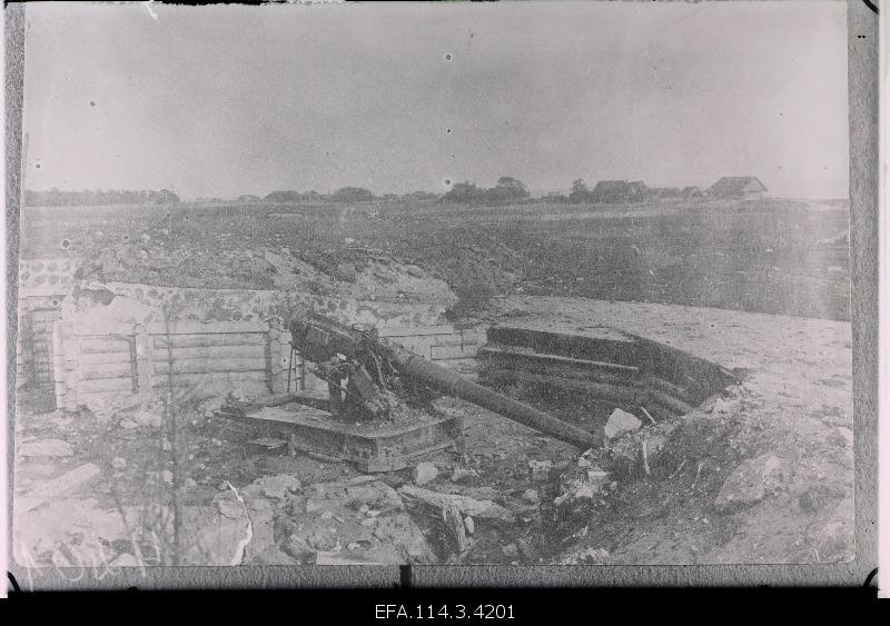 A piece of broken Russian shore protection battery.