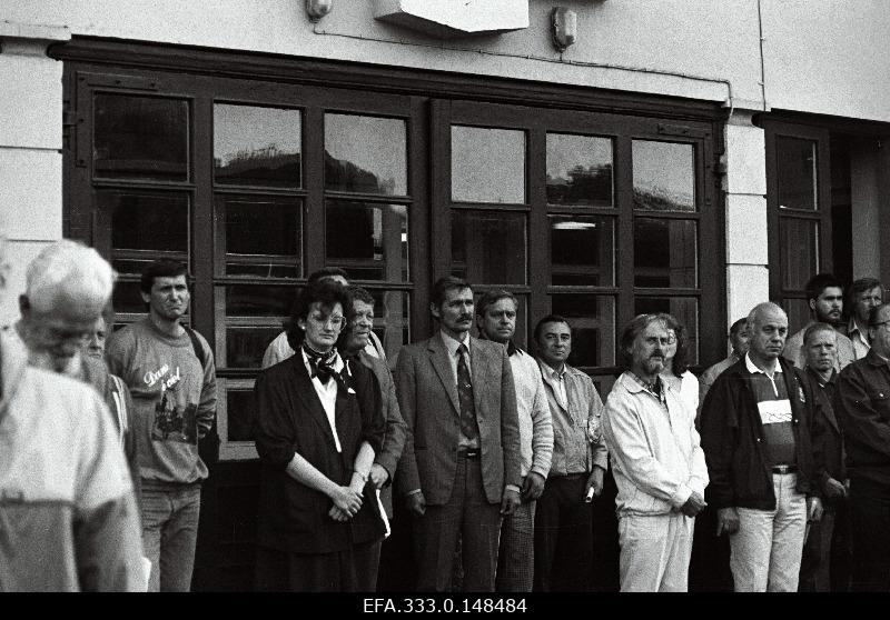 Coachers of the Estonian Football Union at the opening of the 50th anniversary of the first meeting of Estonian and Latvian Football National Assembly at Kadrioru Stadium.