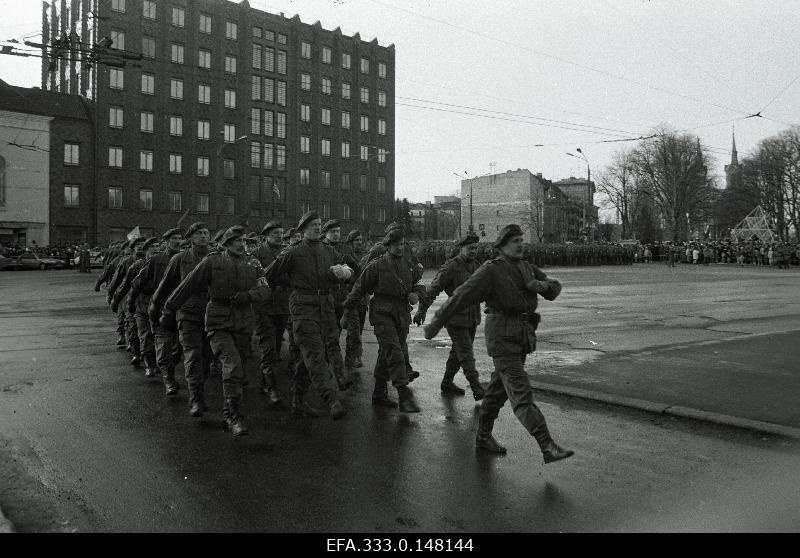View of the Freedom Square during the 74th anniversary of the Republic of Estonia's Defence Forces parade.