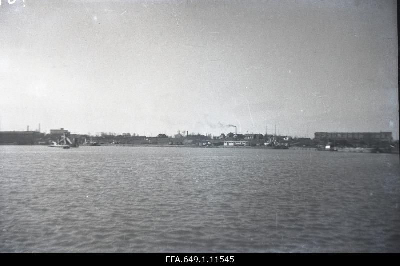 View from the wall to the mining harbour.