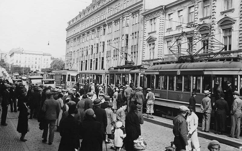 Exchange station for tramways on Aurakadu