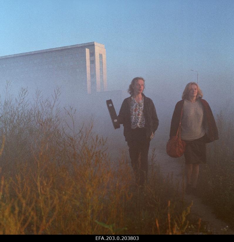 A scene from the game film "Only for mad or merciful sister" - the last sunrise. Rita (Margarita Terehhova) and Johan (Hendrik Toompere Junior) morning.