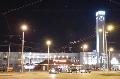 Õhtune Riia raudteejaam. rephoto