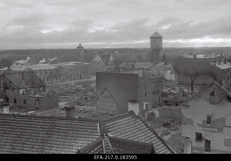 General view of war riots in the city centre.