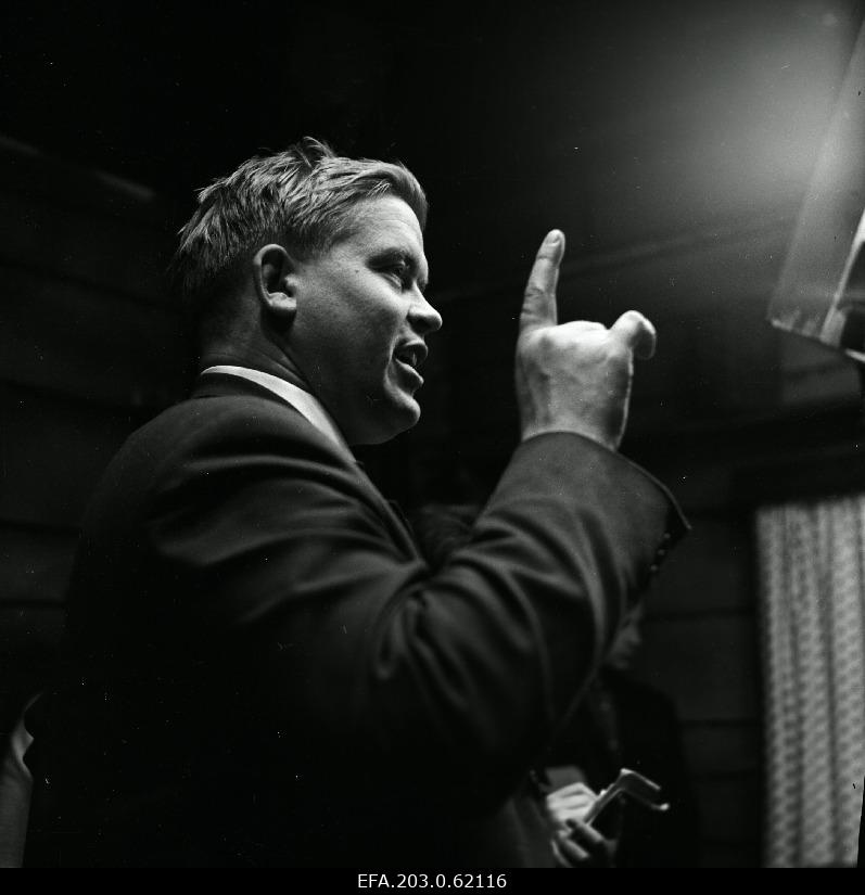 Film studio "Tallinnfilm" director Veljo Käsper play film "The girl in black".