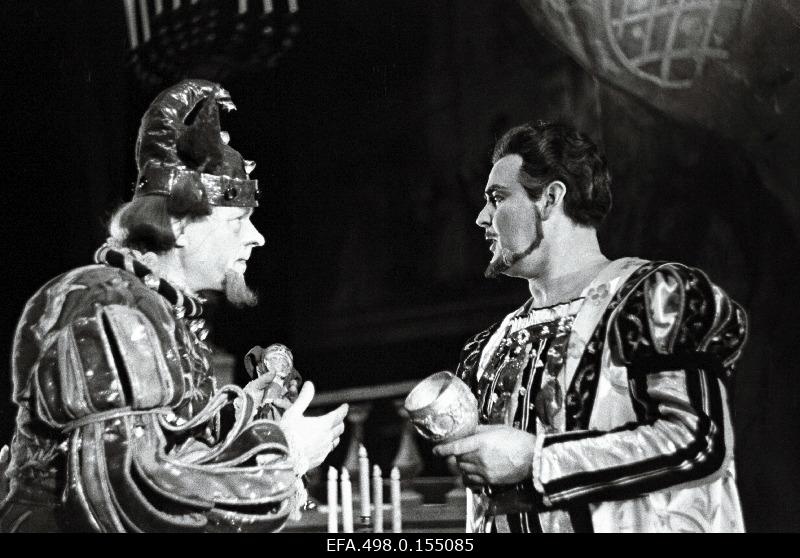 A scene from g. Verdi’s opera “Rigoletto” Rat “Estonia”. Rigoletto - Georg Ots (left), Mantua Duke - Martin Ritzmann from German dv.