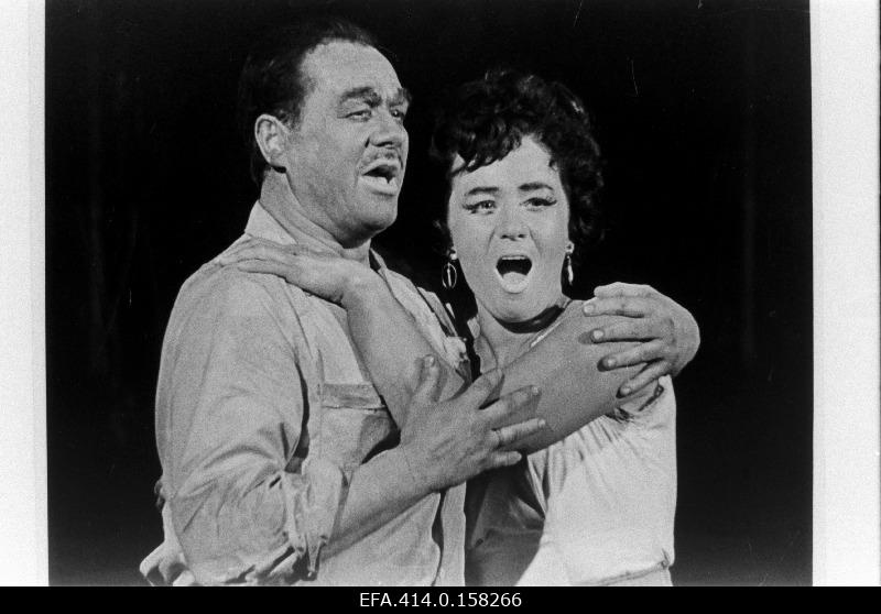 A scene from g. Gershwini’s opera “Porgy and Bess” Rat “Estonia”. Bess - Haili Sammelselg and Porgy - Georg Ots.
