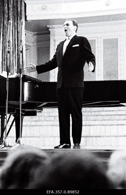 The Soviet Union's folk artist Georg Ots performs in the concert hall "Estonia".  similar photo