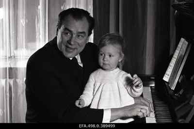 Georg Ots with her daughter Marianne.  similar photo