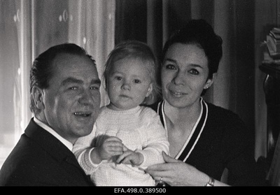 Georg Ots with her daughter Marianne and her husband Ilona.  similar photo