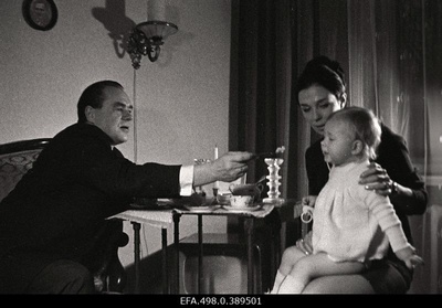 Georg Ots with her daughter Marianne and her husband Ilona.  similar photo