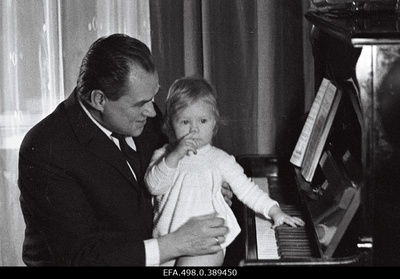 Georg Ots with her daughter Marianne.  similar photo