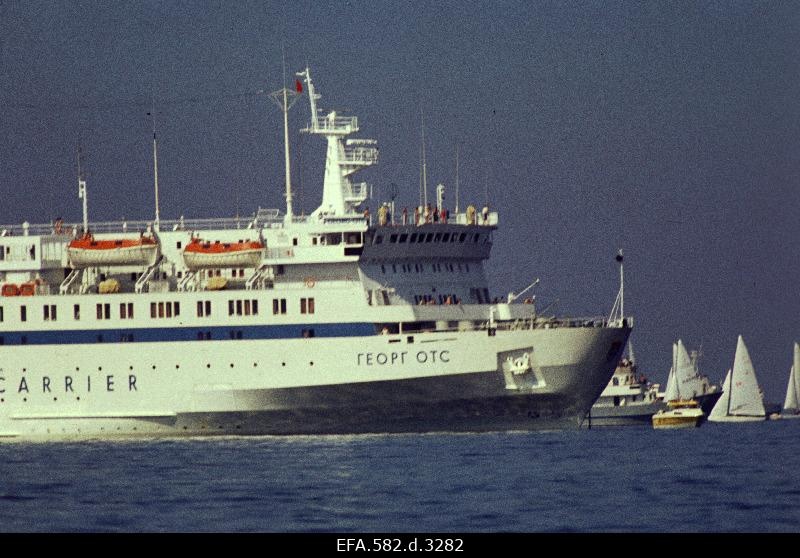 Travel ship Georg Ots in the Gulf of Tallinn.