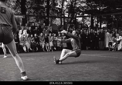 The volleyball competition of the sports association Spartak was restored on the playground.  similar photo