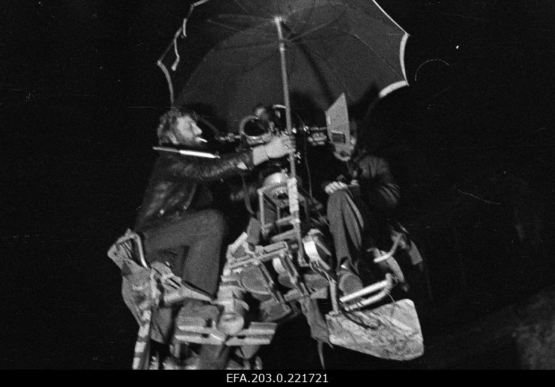 The play film "Britishes for the dictatorship of the proletariat" in Tallinn. Behind the camera is the operator-discoverer Jüri Sillart.