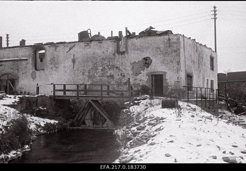 A temporary power plant built in the ruins of Anderson flour plant.