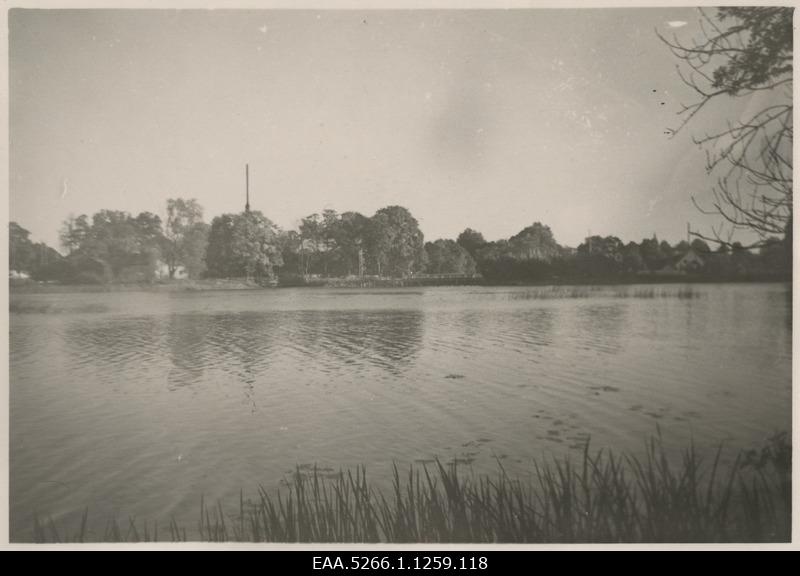 View of the paper factory in Räpina on the shore of the lake on the river Võhandu