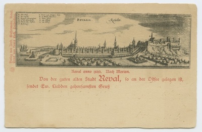 Tallinn. Merian's gravity - view of Tallinn in 1640  duplicate photo
