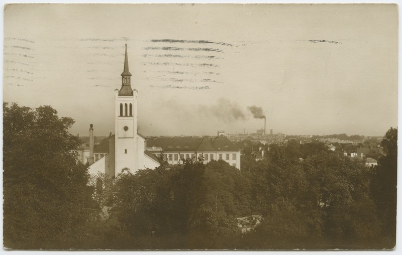 Tallinn. View from the Mount of the Harjugate towards the Church of Japan