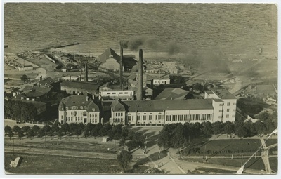 General view of the Tallinn Power Station, airfoto towards the sea.  duplicate photo