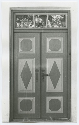 Wooden geometric decorations The new street in 18 houses.  duplicate photo