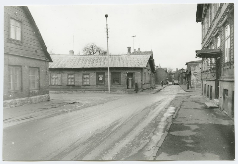 View of single wooden buildings