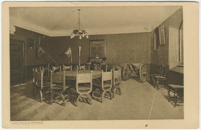 Room in the archive of the house of the Blackheads Brotherhood.  duplicate photo