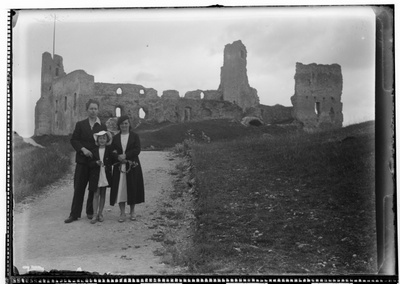 Hans Voolmann and his wife Helmi and daughter Vaida in the ruins of Rakvere Castle  similar photo