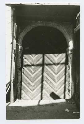 The East Portal of the Holy Crossing Church of John with the door.  duplicate photo