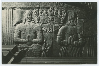 V. Wrede's gravestone, stone mill with the figure of a man and woman, the floor of the Toomkirik under the choir.  duplicate photo